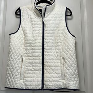Talbots White Quilted Vest